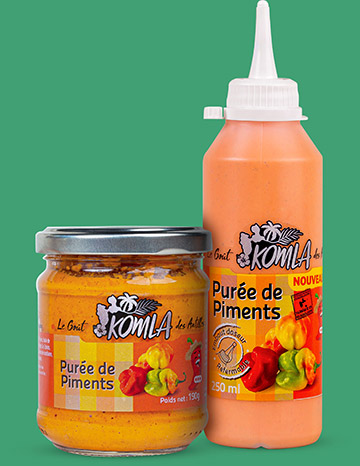 Purée de piments - KOMLA, Le goût des Antilles